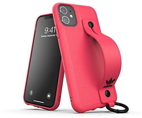 adidas Phone Case Designed for iPhone 11, Drop Tested Cases with Hand Strap Grip, Shockproof Raised Edges, Originals Protective Cover, Signal Pink