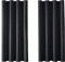 MRTREES Vorhang Blickdicht Gardinen Thermovorhang mit Ösen Verdunklungsvorhang Ösenschal Vorhänge Kurz Modern 145×140cm(H×B) Schwarz 2er Set für Hotels Büros Wohnzimmer Schlafzimmer Kinderzimmer