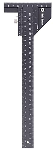 280 Mm T-förmiges Gerades Lineal Holzbearbeitungs-Anreißlineal Aluminiumlegierung Markierungsmesslehre Multifunktionales Zimmereiwerkzeug, Anreißlehre