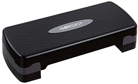 NORDFIT Adjustable Aerobic Exercise Step 2 Levels, 10cm and 15cm height, Stepper for Fitness, Pilates, Aerobics & Home Gym, Non Slip Step Platform Board Workout Equipment
