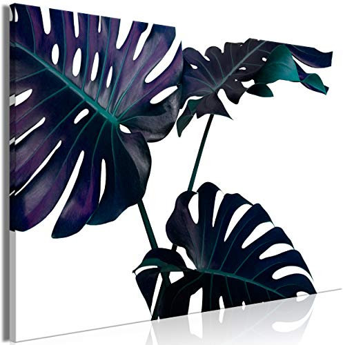 decomonkey Akustikbild Monstera 120x80 cm 1 Teilig Leinwand Modern Bilder Wandbilder XXL Schallschlucker Schallschutz Akustikdämmung Wandbild Deko Leise Blätter Natur
