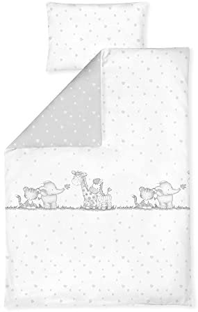 Julius Zöllner Kinderbettwäsche 100% Baumwolle, Standard 100 by OEKO-TEX, made in Germany, Gr. 100x135 + 40x60 cm, Dschungelbande