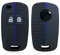 Otayee Silikon Autoschlüssel Hülle passend für Opel Insignia Astra J Zafira Corsa D Mokka Meriva Chevrolet Aveo Prism Spark Trax Cruze Key Shell Protector (Blaue Linie)