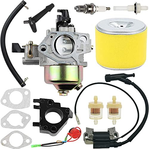 ZAMDOE GX340 GX390 Kit Carburatore di Ricambio per Honda GX 390 GX390 GX340 GX 340 13HP 11HP GX340U1 GX340R1 GX340K1 WT40XK1 WT40XK2 Generatore Motore Tosaerba, con Bobina di Accensione Filtro Aria