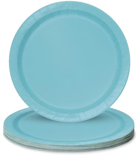 Unique 46860 Paper Plates-23 cm-Teal Colour-Pack of 16