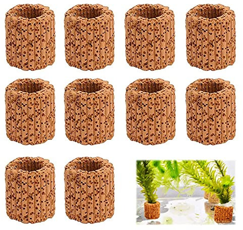 10 Stück Wasserpflanzen Aquarium Keramikringe,Aquarium Keramikringe für Aquarien, Aquarium Filter Ringe,Aquarium Ring Wasserpflanzen, Für Aquariumtanks Teiche