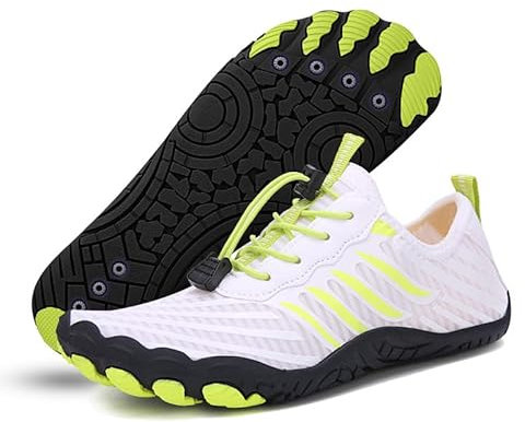 Orgonite Chaussures Pieds Nus Unisexes pour Homme et Femme - Séchage Rapide - Respirantes - Chaussures de Fitness Souples et légères - avec Semelle antidérapante et Large boîte à Orteils
