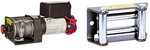 Ribitech 2355 Treuil électrique 2,2 tonnes marche AV et AR 12 V Noir & PE12VGD Guide à Rouleaux pour câble PE12 V/2500