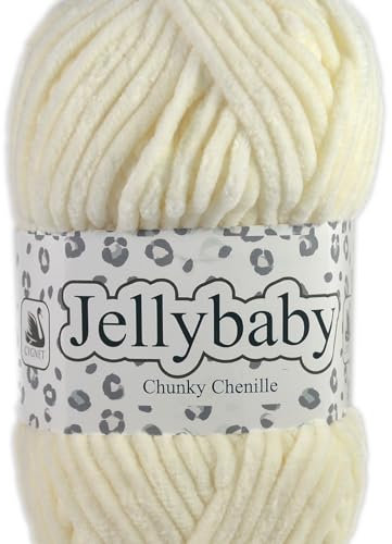 Cygnet Jellybaby Chenille Chunky 100g - 100% Polyester (Vanilla Milkshake 031)