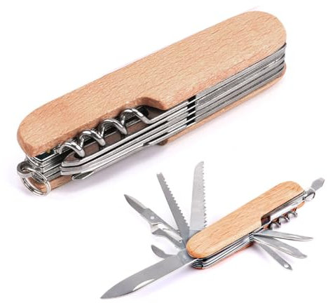 Reccisokz 1 Articolo 9.5*2.5*1.5CM Coltellino svizzero,Coltellino tascabile,Coltello svizzerocoltello tascabile,Coltello multiuso tascabile,coltello multifunzione,coltello campeggio(11 funzioni) (C)