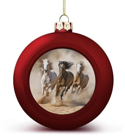 Weihnachtsbaumschmuck, drei laufende Pferde, Weihnachtskugel-Dekorationsset, Weihnachtsbaumschmuck für Urlaubsdekoration
