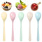 5 Stück Eierlöffel Plastiklöffel Wiederverwendbarer Dessertlöffel Kleine Löffel Dauerhaft Bunter Langer Plastiklöffel Anti Fall Geschirr für die Küche Geeignet für Babynahrung,Marmelade,Joghurt