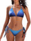 FemiChic Bikini Costume Donna Due Pezzo da Bagno Mare e Piscina Sexy Curvy Costumi Loveable Abbigliamento(Bule Viola,L)