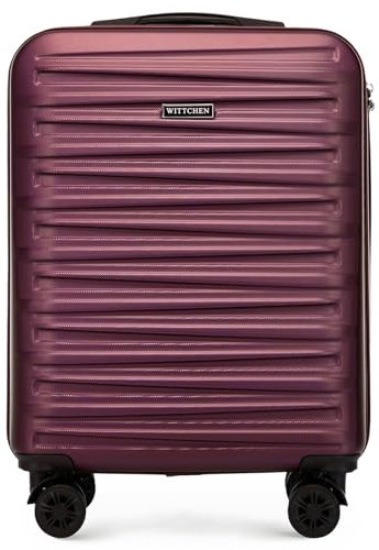 WITTCHEN Skyspeed Line Kabinenkoffer Kleines Kabinengepäck ABS Hartschalenkoffer Reisekoffer Rollkoffer Kleiner Koffer Trolley Kombinationsschloss Teleskopgriff 4 Rollen Maroon