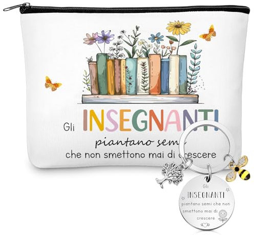 Xuniea Regalo di Ringraziamento per la Maestra Tela con Cerniera Pochette Portachiavi per Insegnante Astuccio Grazie Professori Fine Anno Laurea Regalini Donna(albero della vita)