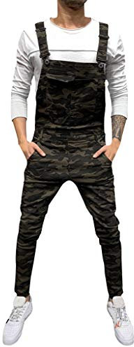 Mens Denim Dungarees Work Fashion Dungaree Casual Overalls Jeans Bib and Brace Overall Pro Heavy Duty Workwear Unisex Relaxed Fit Cargo Combat Pants All in One Dungarees Workwear (42-Coffee, XL)