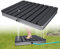HENGMEI Gartendusche Bodendusche Outdoor WPC Campingdusche Außendusche Saunadusche rutschfest Wetterfest Aluminium Standfläche bis 4 m Fontänenhöhe Fußboden Dusche (Anthrazit - Rechteckig)