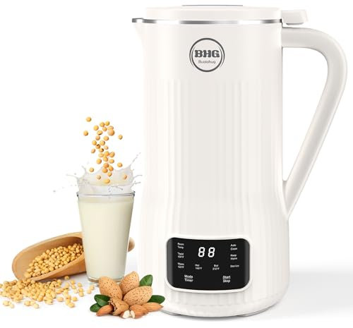 BUAIAHUG - 20 oz Nut Milk Maker Machine, Multifunctional Automatic Almond with 10 Blades, Plant-Based, Oatmeal, Soy and Dairy, 12 Hours, Automatic Cleaning Timer