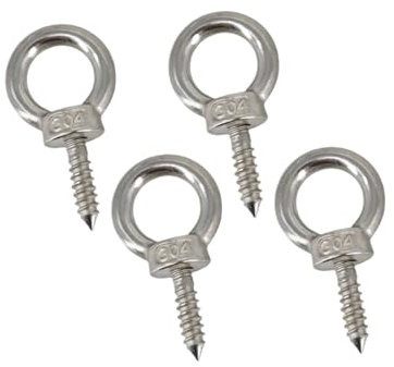 Laopipfu Heavy Duty Eye Hooks, 4 Pcs Eye Hooks, for Hammock Stand, Swing Chair, Yoga, Indoor & Outdoor Uses