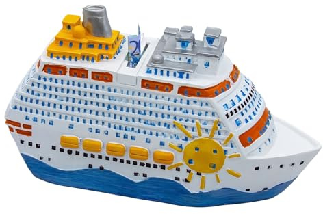 Spardose Urlaubskasse Kreuzfahrtschiff weiß - 20 x 11 cm - Sparbüchse | Schiff aus Polyresin - Reisekasse Hochzeit Geburtstag Geldgeschenk Schiffsreise Schiff Boot Reise Sommer Urlaub Meer