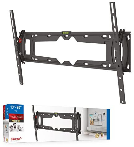 Barkan Soporte TV de Pared Inclinable para Pantallas de 32-90 Pulgadas, Peso máximo 60Kg, Bloqueo automático Patentado, Ultra Delgado, Extra Estable, para LED OLED LCD, hasta VESA 600x400