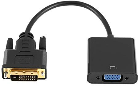 Funnyrunstore DVI-D a VGA Adaptador Activo Cable convertidor Cable de Monitor para PC Tarjeta de Pantalla (Color: Negro)