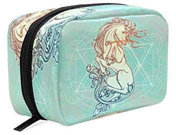 BKEOY Make-up-Tasche mit Einhorn-Motiv, Kosmetiktasche mit Reißverschluss, Kosmetiktasche