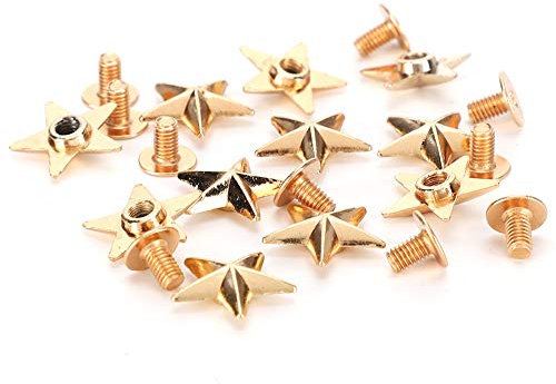 Fdit 50 Uds Tachuelas de Remache en Forma de Estrella DIY decoración de Ropa con Tornillos 14 mm para Manualidades de Cuero DIY/Ropa/Zapatos/decoración de reparación de Cinturones(2#)