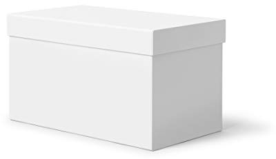 ilo - Aufbewahrungsbox mit Deckel cm 45x25 H.25 - Aufbewahrungskorb für Büro, Kleidung, Bettwäsche, Decken, Spielzeug, Bücher - Soft Touch Weiß Überzug - Recycelbar und in Italien Hergestellt