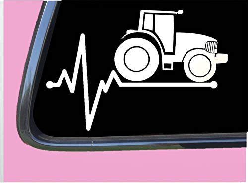 myrockshirt Herzschlag Trecker ca 20cm Traktor Landwirtschaft Aufkleber Sticker Autoaufkleber Profi-Qualität Sticker UV-fest