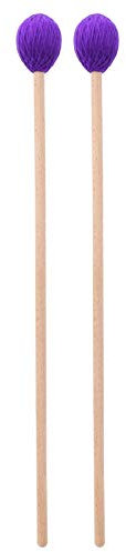 Dilwe 1 Paire de de bâton de Marimba à tête Ronde poignée de Xylophone en hêtre(Violet) Accessoires pour Instruments de Percussion