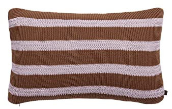 Marc O'Polo Dekokissen Structure Knit Streifen Toffee Brown, 30x50 cm