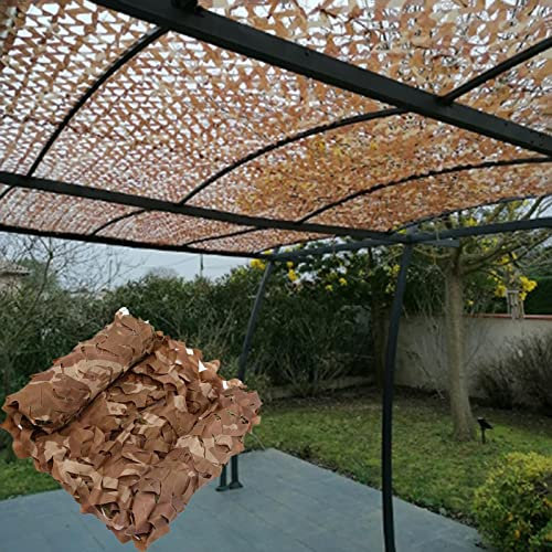 Camouflage Net Hunting, Garden Pergola Patio Shade Net, Military Reinforced Camouflage Netting, Desert Camo Netting, Car Cover, Sunscreen Net 2×3m 3×3m 3×4m 3×5m 4×4m 5×5m,Desert-3x6m(9.8*19.7ft)