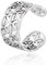 TEAMER Größenverstellbare Blume des Lebens Ringe Edelstahl Om Symbol Ring Heilige Geometrie Magisches Hexagramm Talisman Amulett Schmuck für Frauen Mädchen (Blume des Lebens-Silber)