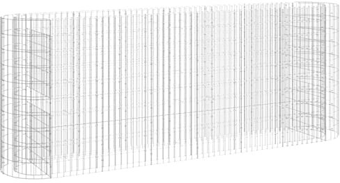 Tidyard Gabionen-Hochbeet Gabionen-Pflanzkübel Drahtkorb Gabionen-Pflanzgefäß Steinkorb Blumentopf Pflanzkasten Gabionenkorb Steingabionen Wand Mauer 260 x 50 x 100 cm (L x B x H),Verzinktes Eisen