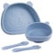 Qshare Baby Teller,Kinderteller mit Saugnapf,Rutschfest Kinder Tischset,Silikon Baby Teller,Babyteller mit Löffel Gabel, BPA Frei, Babygeschirr,Spülmaschinen-und Mikrowellenfest 4 Stück…