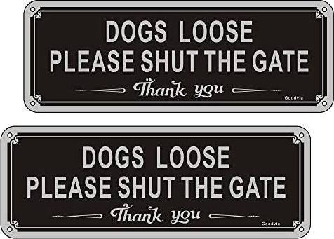 Goodvia Schild mit Aufschrift Please Shut The Gate, Aluminium, 8,9 x 24,9 cm, reflektierend, rostfrei, wasserdicht, UV-beständig und langlebig, 2 Stück