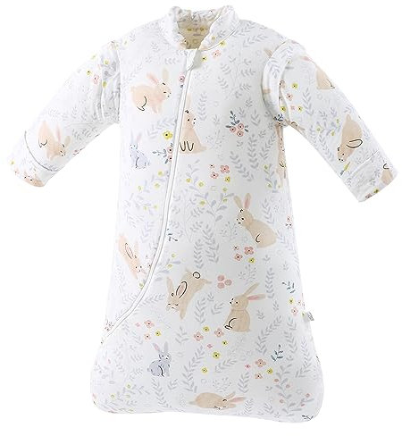 Chilsuessy Baby Schlafsack 2.5 Tog Ganzjahres Kinder Schlafsack Winter Schlafsäcke Jungen Mädchen Schlafsack für Kleinkinder, Kaninchen Wald/2.5 Tog, S (65-75 cm)
