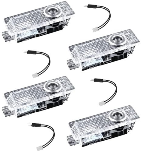 Sylswx 4 Pezzi Luci Proiettore Porta M Logo per Serie 1 2 3 4 5 6 7 M GT X1 X3 X4 X5 X6, Luci Portiera Auto illuminazione d'ingresso, Luce LED di Benvenuto accessories