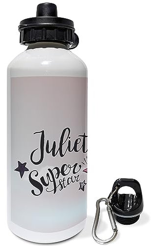 LolaPix Bouteille d'eau. Bouteille personnalisée. Bouteille d'eau pour enfants. Bouteille en aluminium personnalisée. Avec 2 bouchons.