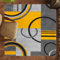 ARUGYTEI Teppich Quadratisch,Schwarz Grau Geometrisches Kreisdesign Modern, Goldgelb, Sonnenblume Gelb,Yellow,130 x 130 cm, Wohnzimmer Schlafzimmer Kinderzimmer
