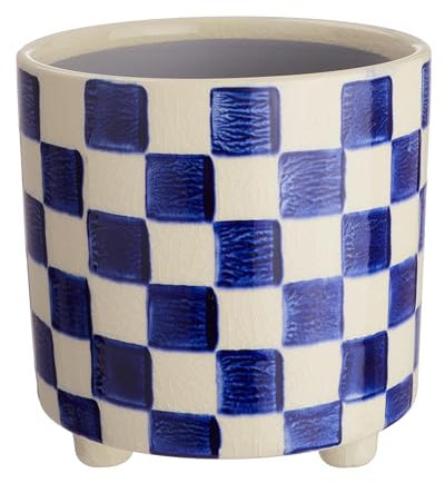BUTLERS Blumentopf Ø14cm aus Steingut -New Delft- Pflanzentopf für innen und außen | Übertopf zur Dekoration von Balkon, Küche oder Wohnzimmer