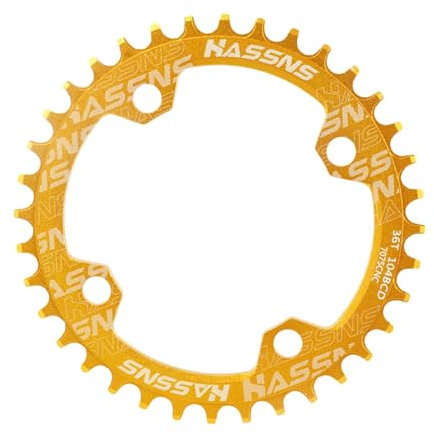 harayaa Fahrradkettenblatt Kettenblatt, 104 mm BCD Leichtes Kettenrad 42T Tragbare Fahrradkettenblattteile für Mountainbike-Zubehör, Gold