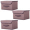 EURXLQ 3 Pcs Cajas Almacenaje Ropa Cajas Organizadoras Con Tapa Organizador Plegable Para Ropa Adecuado Para el Hogar,Armario,Caja de Manta (Café, 26×19×16 cm)