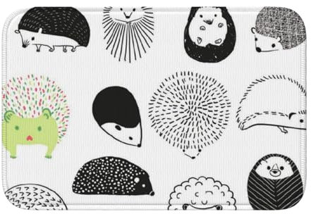 FUkker Igel, Fußmatte, rutschfeste Fußmatten für den Innenbereich, Außenterrassenteppich, Saummatte 40x60 cm für die Küche