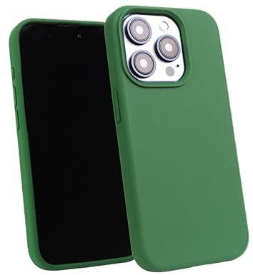 Ether – Halo Collection For iPhone 15 Plus Case | Compatible With MagSafe | Silicone Cover | Slim Shockproof Protection with Resistant Core | Forest Green