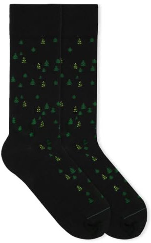 von Jungfeld - 1er Set Motiv Socken mit Christmas Tree Raven Black Icon - Bunte Socken in Gr.39-42