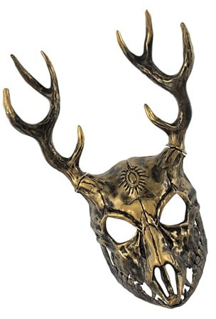PLCPDM Halloween Maske Hirschkopf Maske Rentier Maske Maskerade Maske Geweih Maske Karnevalsmaske Vollgesichtsmaske Party Maske