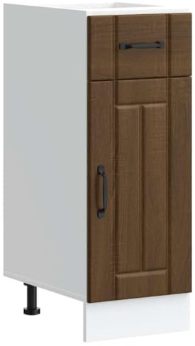 vidaXL Küchen-Unterschrank Lucca Braun Eichen-Optik Holzwerkstoff