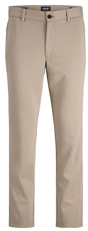 Jack & Jones Chino Hose Herren Regular Fit – Chinohose Männer aus Recyceltem Polyester – Klassische Performance Pants Herren Hose mit Stretch, Mid Rise, Umschlag-Saum